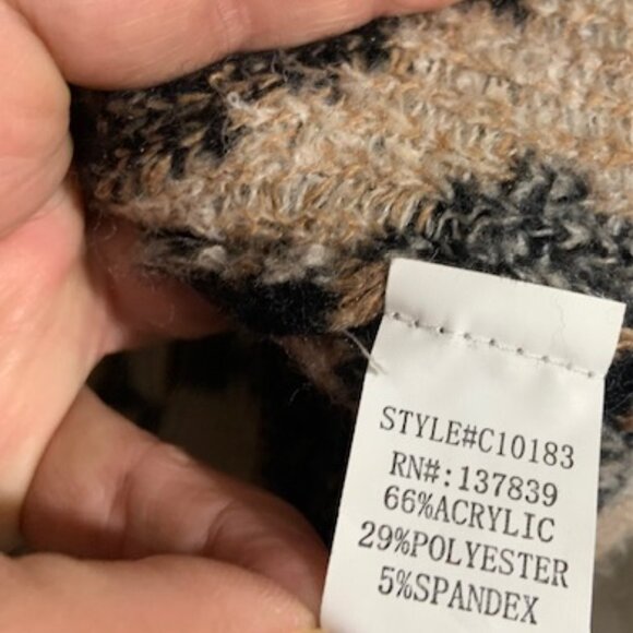 Altr'd State Black Tan Animal Print Open Front Sweater Cardigan Duster - M/L - Picture 3 of 5
